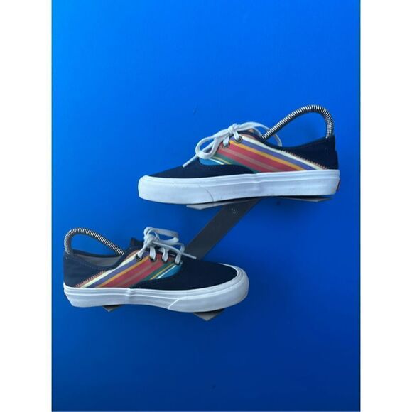 Vans Women's Authentic Sf Retro Stripes Dress Blues Canvas shoes Size 6 NIB - Picture 2 of 6